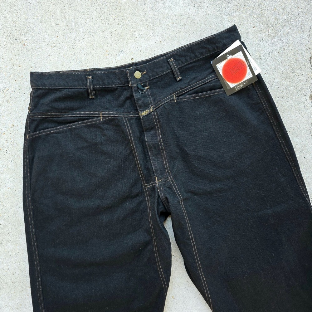 Marithe Francois Girbaud Jeans 40x36 Black 90s Y2K Baggy Deadstock Cyberpunk